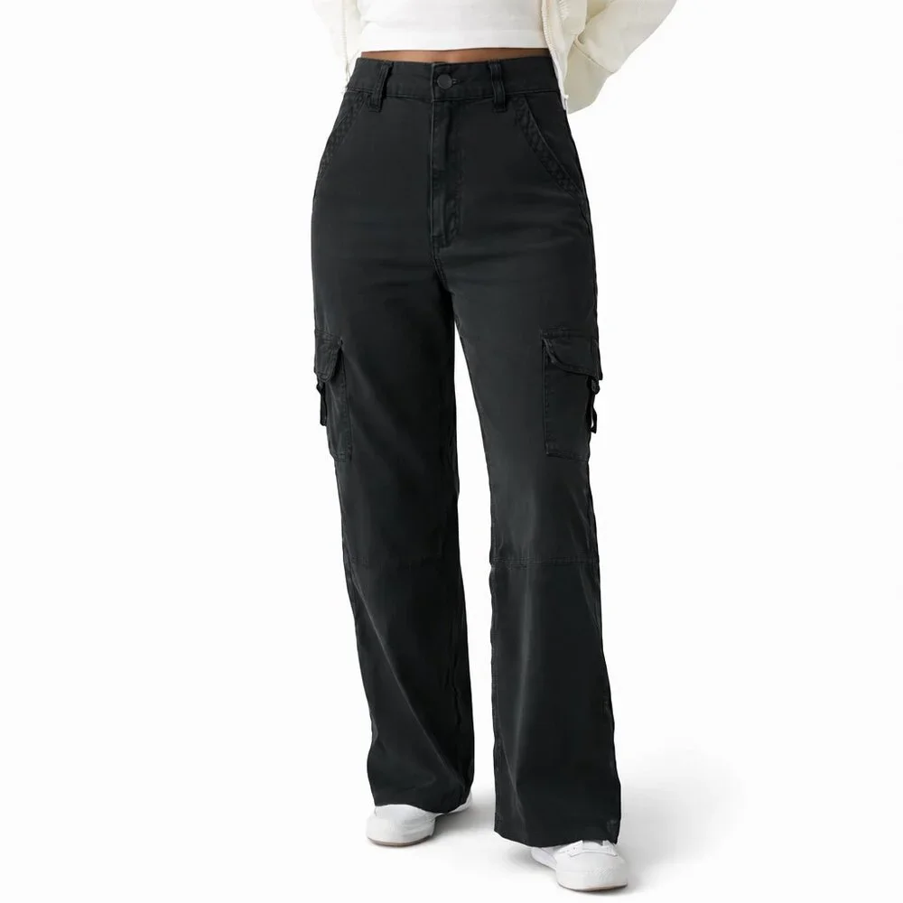 AMERICAN EAGLE NWOT Super High-Rise Baggy Wide Leg Pant Cargo Women's 16 x 31.5" - Picture 1 of 16
